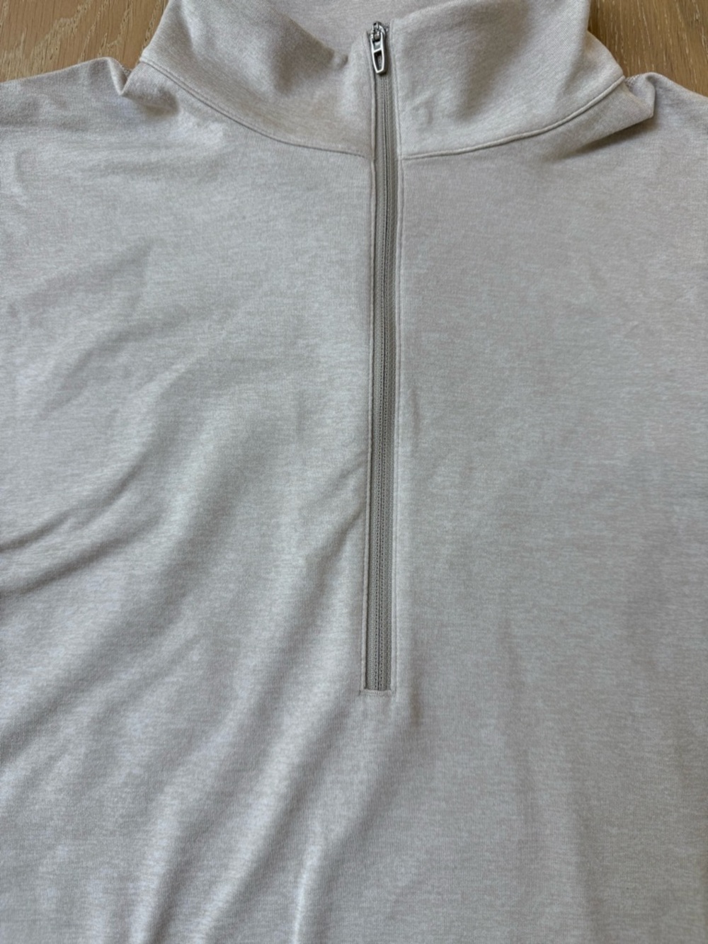 NEW Lululemon Men's Soft Jersey Half-Zip - Light Heather Beige - Picture 2 of 4